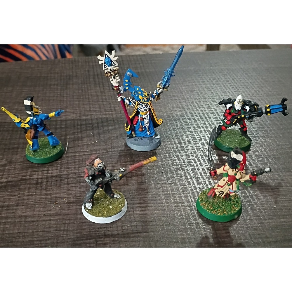 Warhammer 40k Eldar Aeldari Farseer Dark Reaper Dire Avenger Metal Lot 5pc